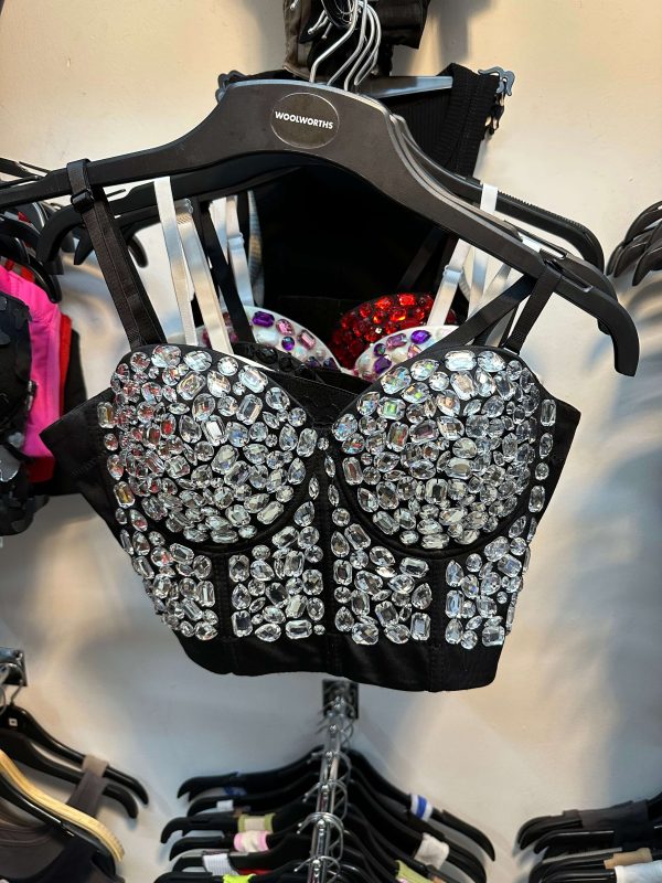 Silver rhinestones corset