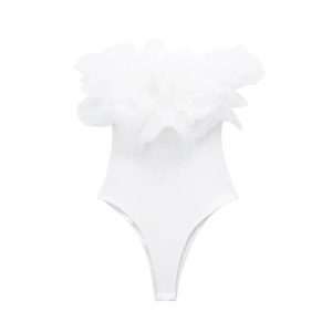 white flora bodysuit