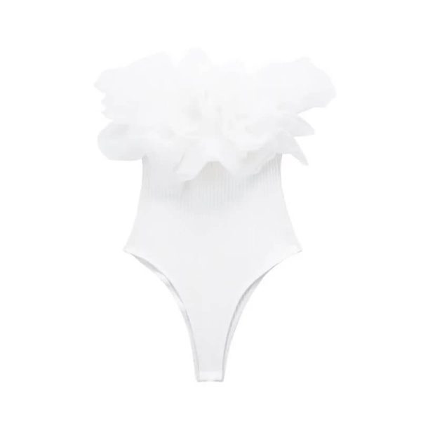white flora bodysuit