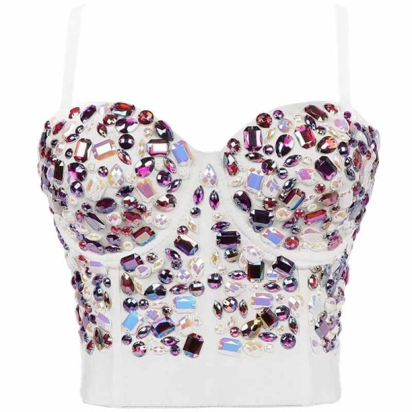 white rhinestones corset