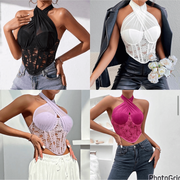 Fish bone lace corset