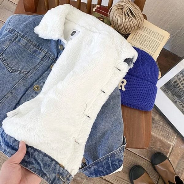 jeans fur jacket