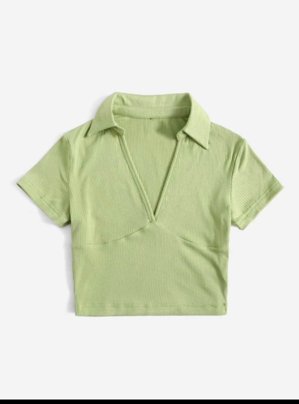 Deep v neck crop tees