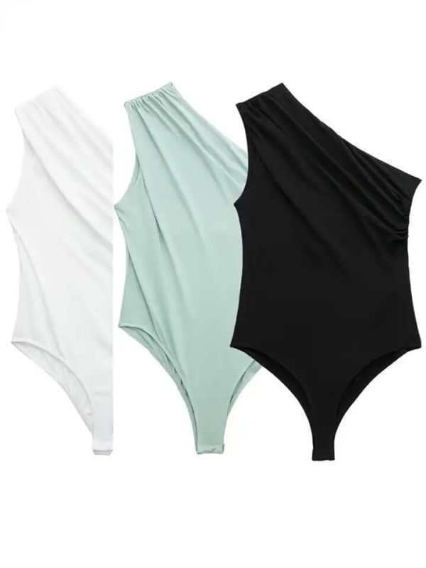 One hand  silk bodysuit