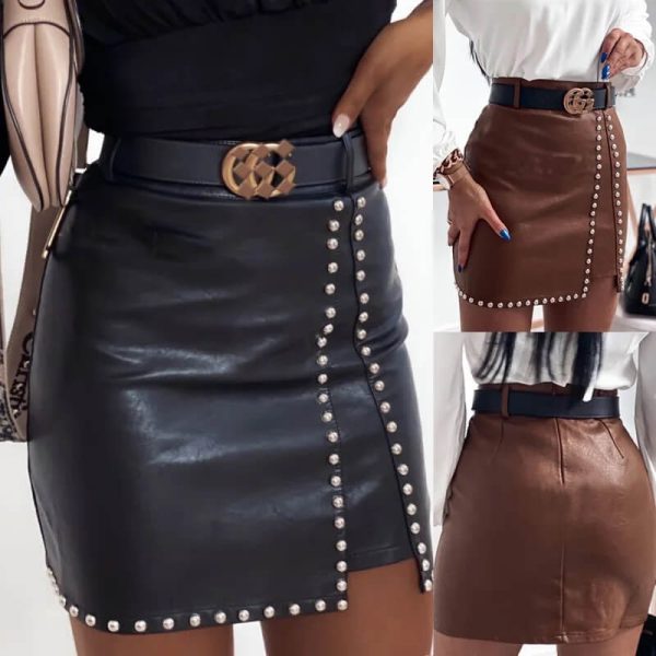 Pencil  leather skirt
