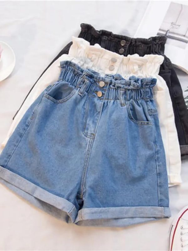 High waist elastic band short