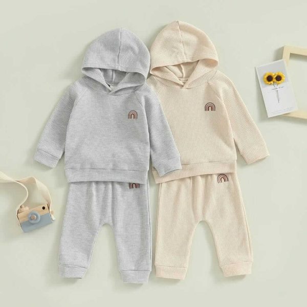 Rainbow embroidery two piece baby set