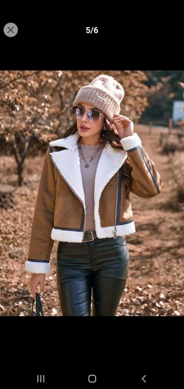 Zipper fur  coat