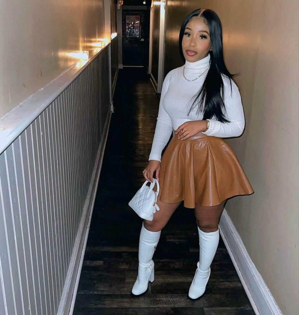 Leather skater skirt