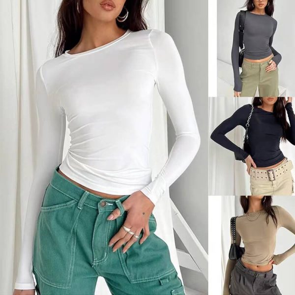 Silk long sleeve top