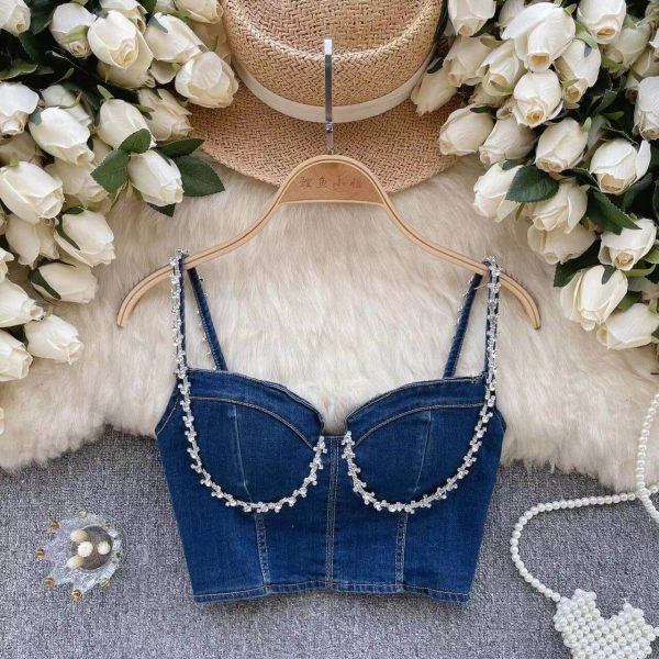 Denim corset
