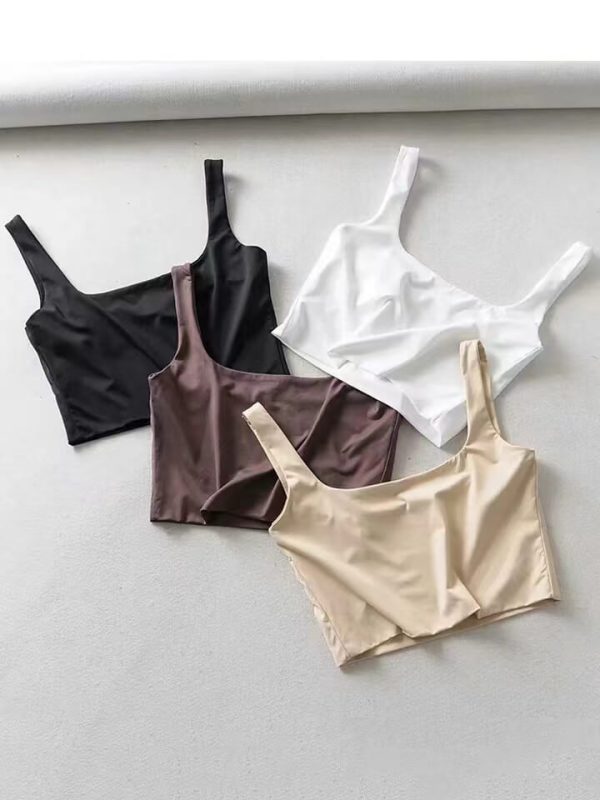 Crop silk vest