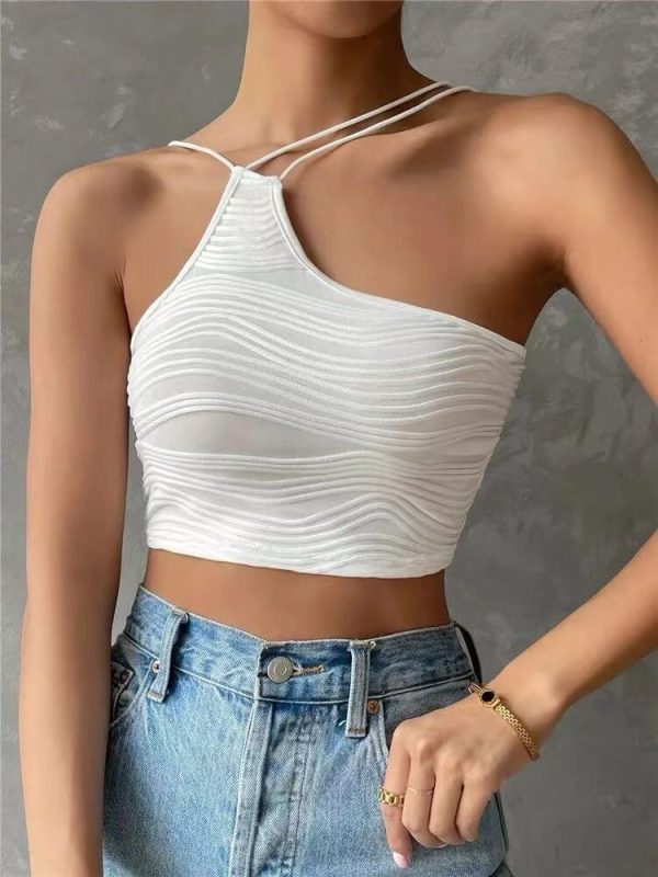 Asymetric neck cami top