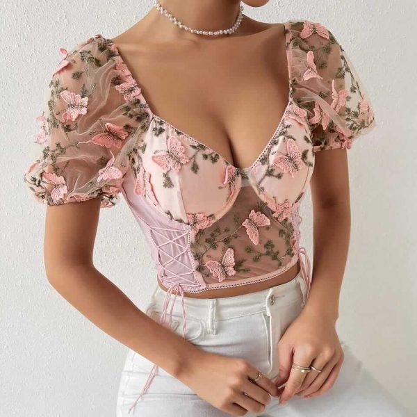 Floral lace  corset top