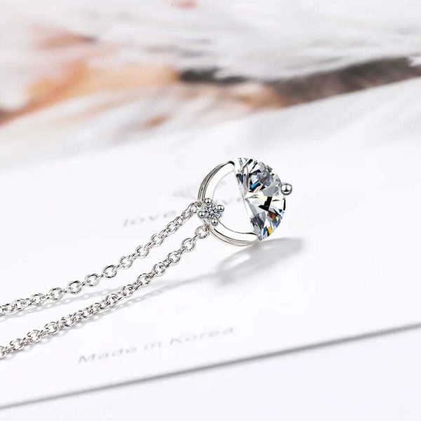 Crystal clear water silver necklace