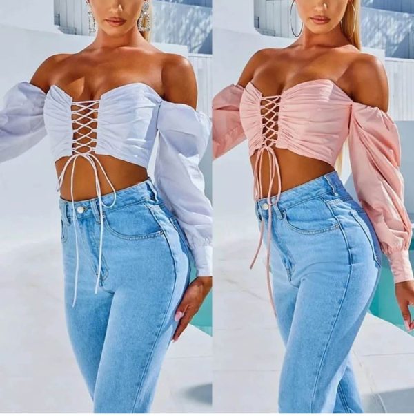 Off shoulder crop top