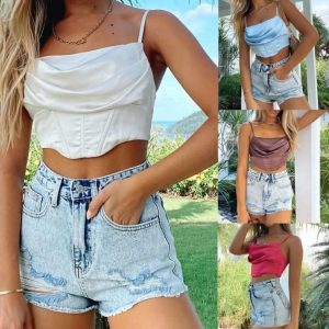 Summer sling straps camisole crop corset