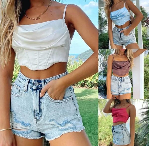 Summer sling straps camisole crop corset